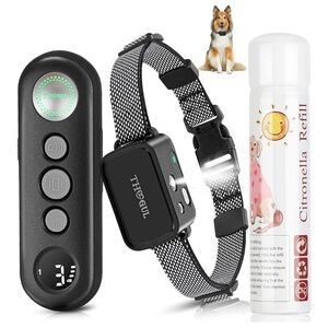 Citronella Bark Collar Remote Control Spray/Vibration/Beep Dog Training Collar